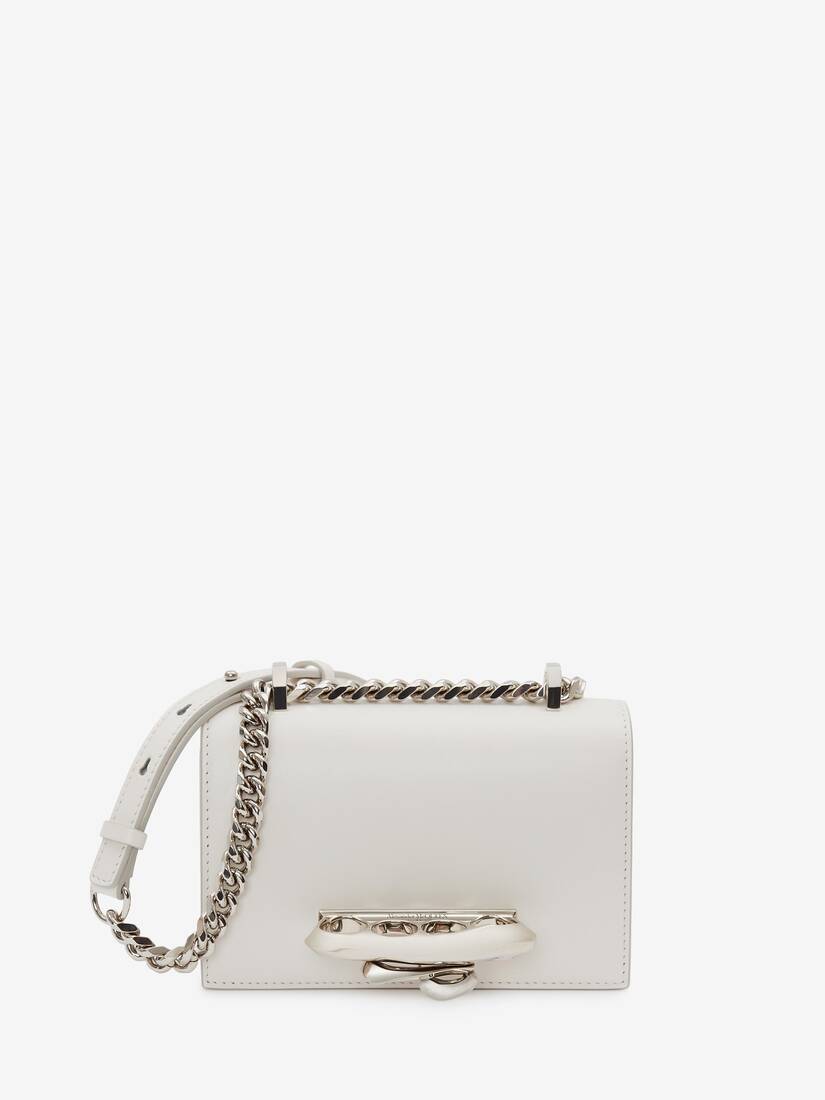 Bolsos Mini Alexander McQueen Sculptural Mini Jewelled Satchel Mujer - Blancos - Mexico 415-FJXSIL